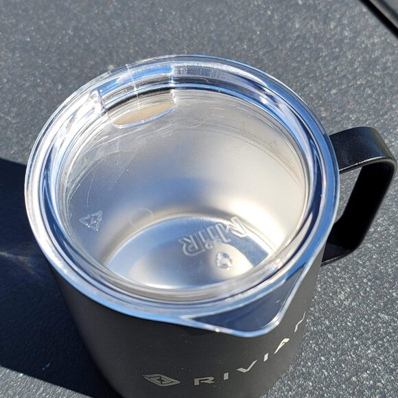 Rivian MiiR 12oz Black Stainless Insulated Coffee Tea Travel Mug Handle w/ Lid - Picture 6 of 7